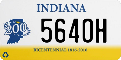 IN license plate 564OH