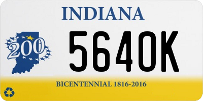 IN license plate 564OK