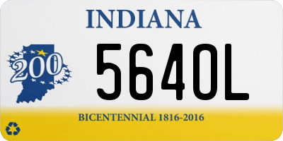 IN license plate 564OL