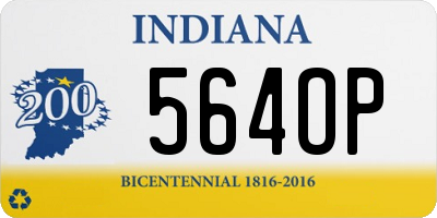 IN license plate 564OP