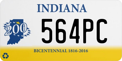 IN license plate 564PC