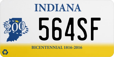 IN license plate 564SF