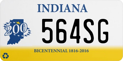 IN license plate 564SG