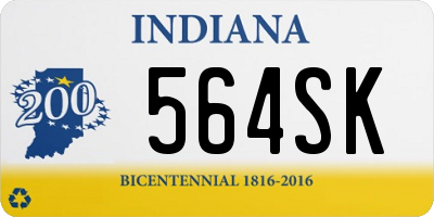 IN license plate 564SK