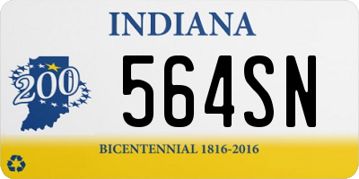 IN license plate 564SN