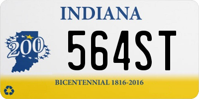 IN license plate 564ST