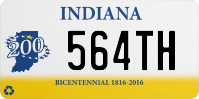 IN license plate 564TH