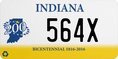 IN license plate 564X