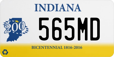 IN license plate 565MD