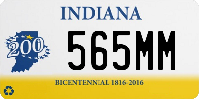 IN license plate 565MM