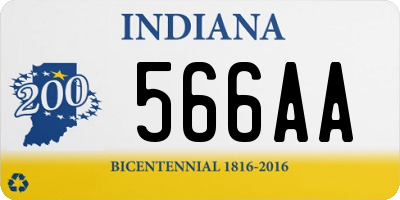 IN license plate 566AA