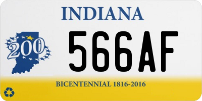 IN license plate 566AF