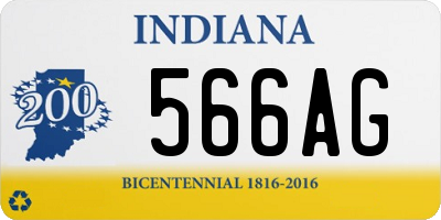 IN license plate 566AG