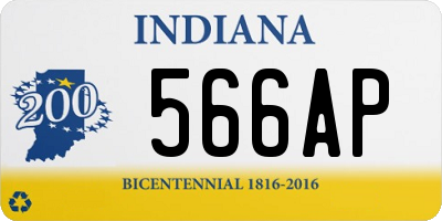 IN license plate 566AP