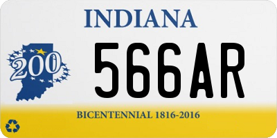 IN license plate 566AR