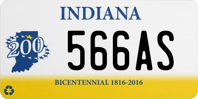 IN license plate 566AS