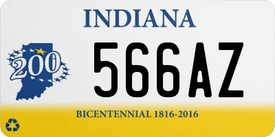 IN license plate 566AZ