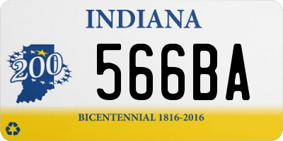 IN license plate 566BA