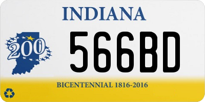 IN license plate 566BD