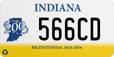 IN license plate 566CD