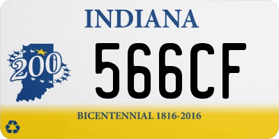 IN license plate 566CF