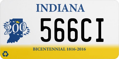 IN license plate 566CI