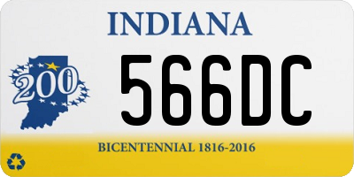 IN license plate 566DC