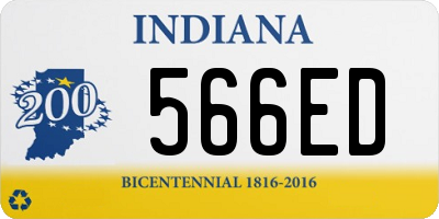 IN license plate 566ED