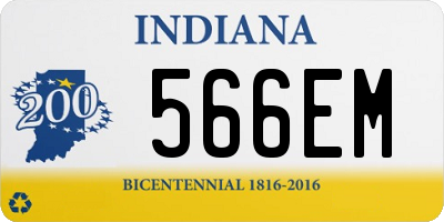 IN license plate 566EM