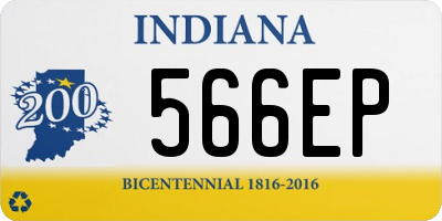 IN license plate 566EP