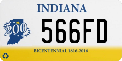 IN license plate 566FD