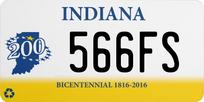 IN license plate 566FS