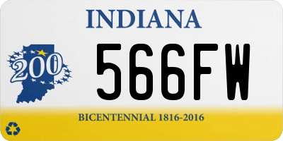 IN license plate 566FW