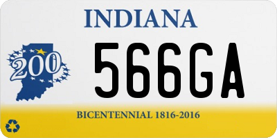 IN license plate 566GA