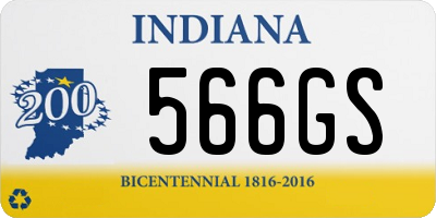 IN license plate 566GS