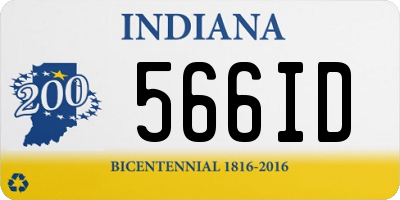 IN license plate 566ID