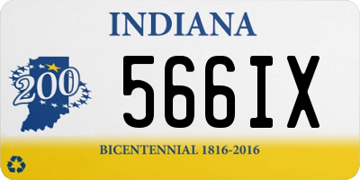 IN license plate 566IX