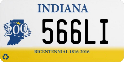 IN license plate 566LI