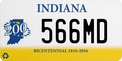 IN license plate 566MD