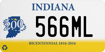 IN license plate 566ML