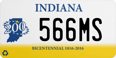 IN license plate 566MS