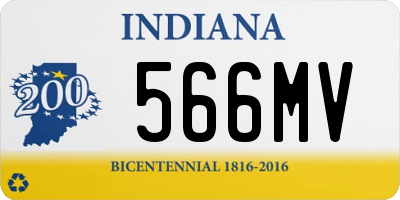 IN license plate 566MV