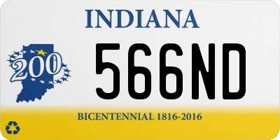 IN license plate 566ND