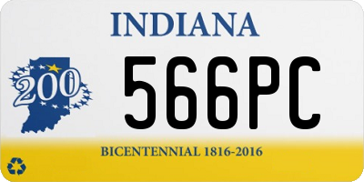 IN license plate 566PC