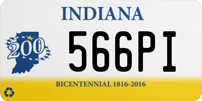 IN license plate 566PI