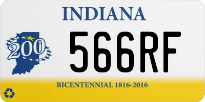 IN license plate 566RF