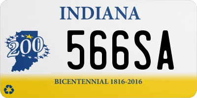 IN license plate 566SA