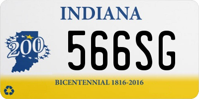 IN license plate 566SG