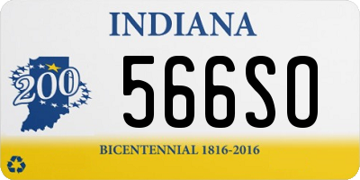 IN license plate 566SO