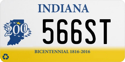 IN license plate 566ST